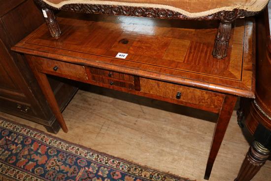 Late 18th century Italian banded walnut side table